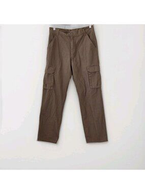 Franklin 1987 Cargo Pants Men 32x29 Brown Cotton Twill Straight Utility Gorpcore